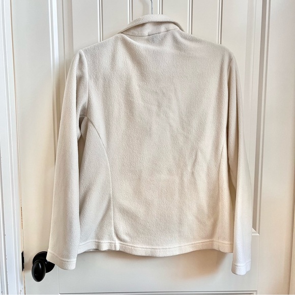 Patagonia fleece zip up hoodie jacket white cream women’s sz. Medium pockets - Picture 6 of 6